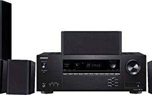 Onkyo HT-S3910 Home Audio Theater Receiver and Speaker Package, Front/Center Speaker, 4 Surround Speakers, Subwoofer and Receiver, 4K Ultra HD (2019 Model)