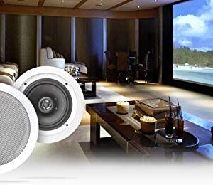 Pair Rockville HC655-16 6.5" 500 Watt in-Ceiling Home Theater Speakers 16 Ohm