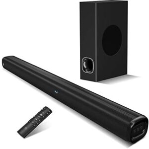 Soundbar with Subwoofer,2.1CH with 3D Surround Sound, Works with 4K & HD TVs, HDMI(arc)/Optical/Aux/USB Drive/Bluetooth5.0 Connection(Model: P28,160W)