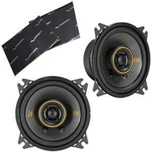 Kicker 47KSC404 Car Audio 4" Coaxial 300W Peak Full Range Speakers Pair KSC404 Bundle with Harmony Audio Sound Dampening Speaker Kit