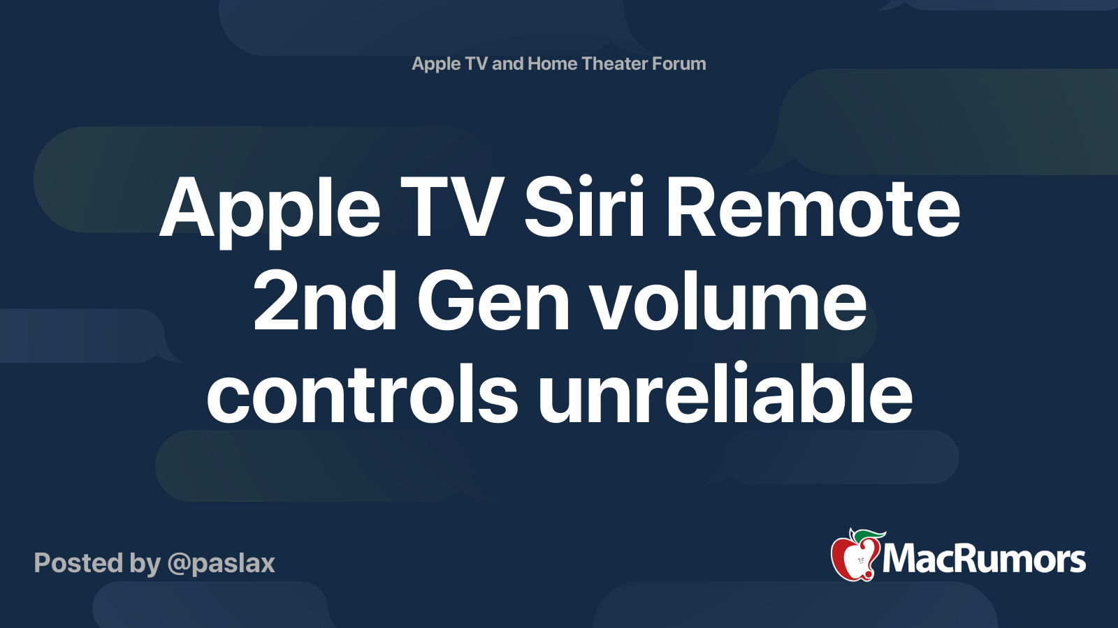 Apple TV Siri Distant 2nd Gen quantity controls unreliable